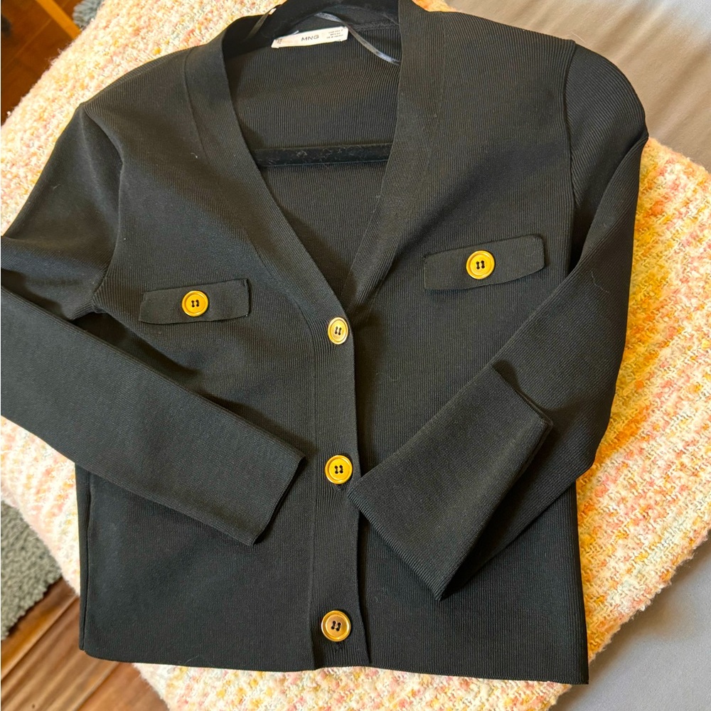 Black ribbed cardigan